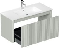 Тумба под раковину Allen Brau Gravity 100 1.370018.PWM папирус матовый — фото 1, Тумбы под раковину