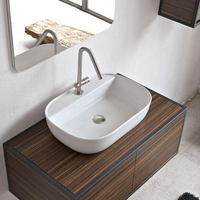 Раковина Scarabeo GLAM накладная без перелива с одним отверстием цвет белый арт-1802 — фото 7, Раковины накладные