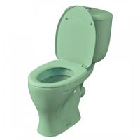 Унитаз-компакт "Воротынский" косой выпуск, с кнопочной арматурой и сиденьем, салатовый SANTERI арт-1P4017S0400BF — фото 1, Напольные унитазы