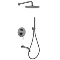 Душевая система ABBER Wasser Kreis AF8117NG скрытого монтажа с изливом, никель — фото 1, Встраиваемые душевые комплекты