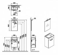 Mia комплект мебели 40 см с дверцами (тумба раковина зеркало c подсветкой) цвет кордоба VITRA арт-75064 — фото 2, Тумбы с раковиной