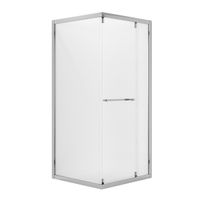 Душевое ограждение Niagara Nova NG-6633-34 (90х90х195) квадрат,хром,двери раздвижные,стекло прозрачное,1 место — фото 1, Квадратные душевые уголки