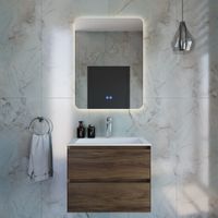 База под раковину Luka 600 подвесная, 2 выкатных ящика soft-close, С.Oak арт-VMC-2L600CO — фото 2, Тумбы под раковину