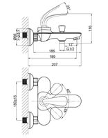 Смеситель для ванны D&K Venice , хром арт-DA1023241 — фото 2, Смеситель для ванны