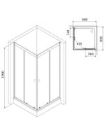 Ограждение VIVA90B N душевое Ceruttispa без поддона (90x90x195) — фото 426, Прямоугольные душевые уголки