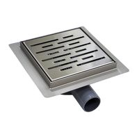 Трап для душа AZARIO 150х150 металлический, поворотный сифон 360°, перфорированная решетка, горизонтальный выпуск арт-AZZ3150 — фото 6, Трапы для душа