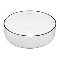 Раковина-чаша Azario 355х355х120 накладная, круглая, белый глянец/черная оконтовка арт-AZ-3134-BE — фото 4, Раковины накладные