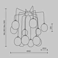 Подвесной светильник Maytoni арт-MOD176PL-12G — фото 3, Подвесные светильники
