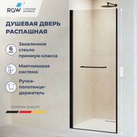 Душевая дверь RGW PA-103B 60x195, профиль черный, стекло прозрачное/6 мм, арт-020810306-14 — фото 1, Распашные душевые двери