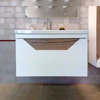 Товар: Тумба под раковину подвесная Бриклаер Брайтон белый/дуб, 100 см 4627125415760 - фото 5 Тумба под раковину подвесная Бриклаер Брайтон белый/дуб, 100 см 4627125415760 — фото 5, Тумбы с раковиной