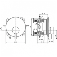 Смеситель для душа Ideal Standard CERALINE встраиваемый, керамический картридж, черный шелк арт-A7388XG — фото 2, Смеситель для душа