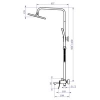 Товар: Душевая система Azario Escaro с квадратным тропическим душем, керамический картридж, шланг 150 см, сатин арт-AZ-K2374BN - фото 8 Душевая система Azario Escaro с квадратным тропическим душем, керамический картридж, шланг 150 см, сатин арт-AZ-K2374BN — фото 8, Душевые стойки