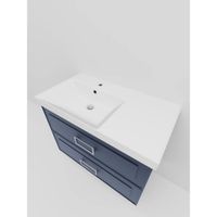 Тумба под раковину подвесная La Fenice Cubo TWIN , синяя арт-FNC-01-CUB-BG-90-2 — фото 4, Тумбы под раковину