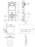 Agger Унитаз подвесной безободковый TORNADO белый с инсталляцией, микролифт, кнопка смыва белая арт-ATI09150+APB288 — фото 1, Комплекты унитаз + инсталляция