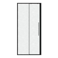 Дверь в нишу Niagara Nova NG-84-L10CHB (100х195) черный матовый,раздвижная влево,стекло шиншилла,1 место — фото 2, Раздвижные душевые двери