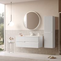 Тумба с раковиной ORKA Moonlight 120 подвесная, белый матовый 5001503 — фото 2, Тумбы с раковиной