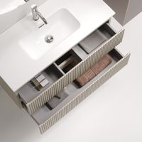 Тумба подвесная SANCOS Snob R 890х390х500, c двумя ящиками оснащенными доводчиками, Beige Soft , арт. арт-SNR90/39CE — фото 2, Тумбы под раковину