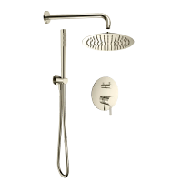 Набор для комплектации душа со смесителем, шлифованный никель арт-AQM8404BN — фото 1, Встраиваемые душевые комплекты