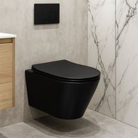 Унитаз подвесной Azario VELA 360х480х360 безободковый, система смыва "Торнадо", с быстросъемным сиденьем "Микролифт", черный матовый арт-AZ-2480MB — фото 14, Подвесные унитазы