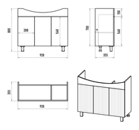 Тумба под раковину арт-Э-Изе01095-021Н — фото 6, Тумбы под раковину