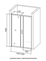 Orange душевое ограждение в нишу с раздвижной дверкой, матовое золото арт-E02-120TGY — фото 5, Раздвижные душевые двери