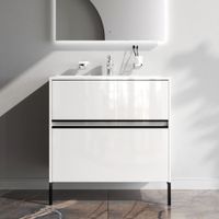 Sense, База под раковину, универсальная, 80 см, 2 ящика, цвет: белый глянец арт-M7BFUX0802WG — фото 2, Тумбы под раковину