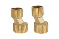 Комплект фитингов для нижнего подключения водяных полотенцесушителей типа лесенка Aquatek ( уголок со сгоном 3/4х1/2 - 2 шт + эксцентрик 3/4х1/2 - 2 шт + отражатель 3/4 - 2 шт), цвет хром AQ 3020CH — фото 1, Комплектующие для полотенцесушителей