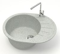 Кухонная мойка AZARIO Light 575х440х215) искусственный мрамор, цвет Светло серый арт-CS00079923 — фото 1, Кухонные мойки