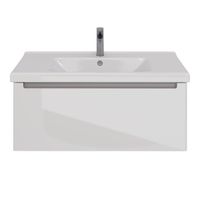 Тумба Lemark BUNO MINI 100 см под 1 раковину, подвесная, 1 ящик, цвет планки: Серый, цвет корпуса, ф арт-LM05BM100T — фото 4, Тумбы под раковину