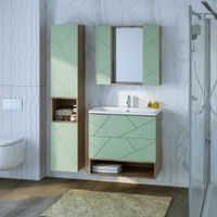 Товар: Тумба с раковиной и нишей Бриклаер КРИСТАЛЛ 80F, фисташковый/дуб гранж песочный - фото 5 Тумба с раковиной и нишей Бриклаер КРИСТАЛЛ 80F, фисташковый/дуб гранж песочный — фото 5, Тумбы с раковиной