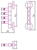 Полотенцедержатель Держатель полотенец Сунержа ВЕЕР-4 поворотный / L 88 (Золото) Золото арт-03-3010-4088 — фото 1, Полотенцедержатели