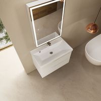 "S3" тумба под умывальник подвесная 80 см., цвет белый глянец. арт-AQM900380WH — фото 2, Тумбы под раковину