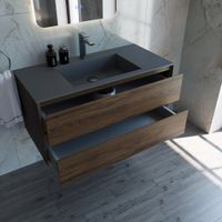 База под раковину Luka 1000 подвесная, 2 выкатных ящика soft-close, C.Oak арт-VMC-2L100CO — фото 10, Тумбы под раковину