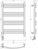 Полотенцесушитель электрический Стилье Формат 10 ТЛ 800х500 (3+3+3+3) Г16 Без покрытия 00511-8050 — фото 3, Электрические полотенцесушители