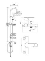 OneLife Душевая система с полимерным смесителем для ванны, хром арт-P07-844cr — фото 1, Душевые стойки
