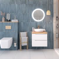 Тумба подвесная NORDIC 60 /правая/со столешницей из массива 60 см под накладную раковину /AQUA DE MARCO 5060CNOR060/H/R — фото 11, Тумбы под раковину