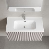 Тумба подвесная SANCOS Snob R 1.0 890х445х406, c одним ящиком оснащенным доводчиками, Doha Soft , арт. арт-SNR1.090SM — фото 2, Тумбы под раковину