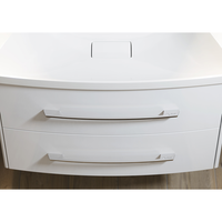 Подвесная тумба в цвете белый глянец с двумя ящиками с умывальником из литьевого мрамора NER0108 — фото 6, Тумбы с раковиной