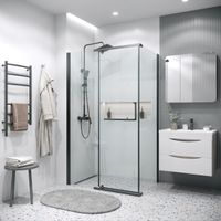 Боковая стенка Grossman Pragma 200.K33.03.100.21.00 (100х195) черный матовый,стекло прозрачное, 1 место — фото 2, Боковые стенки