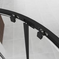 Душевой угол Veconi Evo 200 B, 800х800x1950, черный матовый, прозрачное стекло E2-B-8080-01-C9 — фото 2, Душевые уголки четверть круга