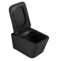 Комплект подвесной унитаз ABBER Rechteck AC1201MB черный матовый с инсталляцией AC0105 и кнопкой AC0121RG золото розовое AC1201MB-AC0105-AC0121RG — фото 5, Комплекты унитаз + инсталляция