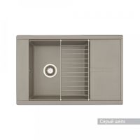 Мойка для кухни Делия 78 787x516x218 мм, прямоуг. с крылом, серый шелк 1A715132DE250 — фото 1, Кухонные мойки