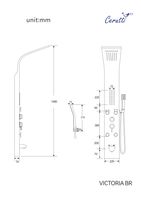 Панель VICTORIA BR душевая из нержавеющей стали с форсунками Ceruttispa CT9980, цвет матовая нержавеющая сталь — фото 3, Душевые панели