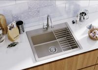 Мойка для кухни Делия 60 602х517х218 мм, серый шелк 1A715232LD250 — фото 5, Кухонные мойки