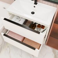 Тумба под раковину подвесная La Fenice Tesoro FNC-01-TES-PB-100-2, белый — фото 4, Тумбы под раковину