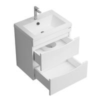 Тумба подвесная "ВИСТА-50 см" с 2-я ящ. белый глянец (ум. Alice-50) 105057 — фото 4, Тумбы под раковину