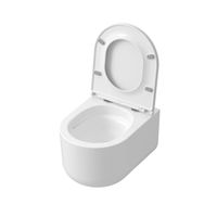 Унитаз подвесной Grossman (490х360х380) безободковый,белый с тонкой крышкой,микролифт,смыв торнадо,1 место арт-GR-4416SQ — фото 2, Подвесные унитазы