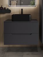 Orange Line Li-80TugMDF+B02-460MB тумба с раковиной подвесная 80 см, графит/черный Li-80TugMDF+B02-460MB — фото 3, Тумбы с раковиной