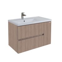 Тумба подвесная "ЮНИТ-80 см" с 2-я ящ. кадена вуд (ум. Фостер-80 Пр.) арт-208014 — фото 1, Тумбы под раковину