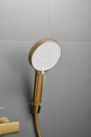 Смеситель для ванны однорычажный с длинным изливом и душем BELZ, брашированное золото, арт-B22813-5 — фото 4, Смеситель для ванны